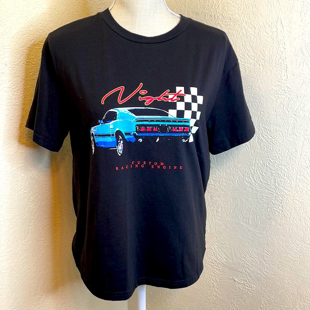 Shein Black Custom Racing Car T-shirt - Picture 9 of 9